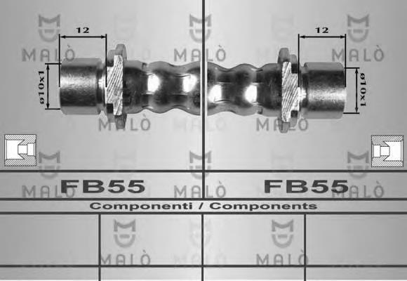 80323 Akron Malo tubo flexible de frenos trasero