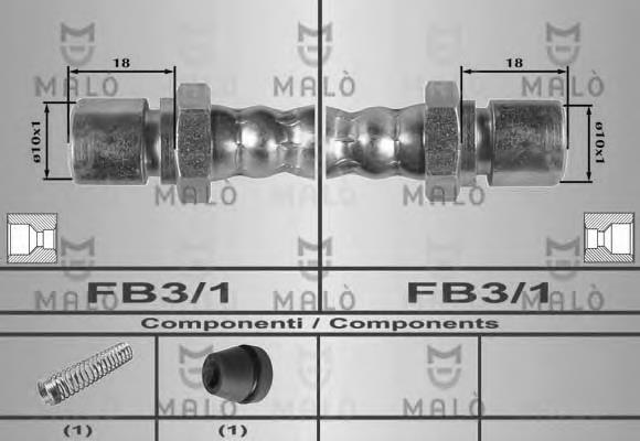 80327 Akron Malo tubo flexible de frenos trasero derecho