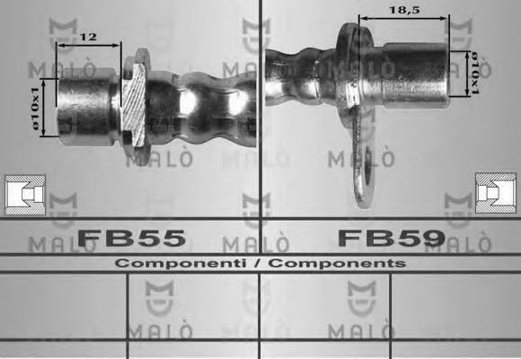 Tubo flexible de frenos trasero izquierdo 80326 Akron Malo