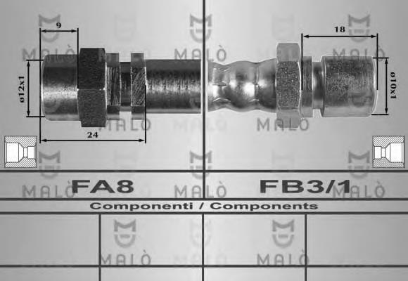 Tubo flexible de frenos trasero 80333 Akron Malo