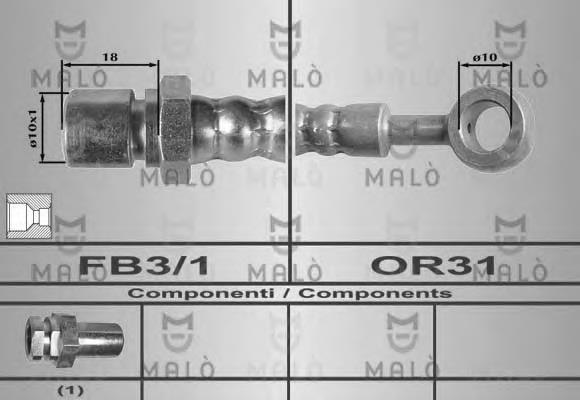 80312 Akron Malo tubo flexible de frenos delantero derecho