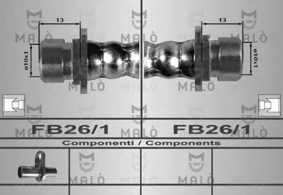 80313 Akron Malo tubo flexible de frenos trasero