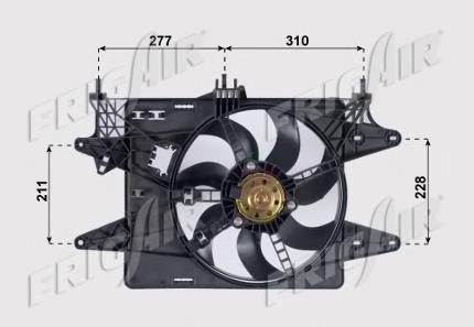 05042040 Frig AIR difusor de radiador, ventilador de refrigeración, condensador del aire acondicionado, completo con motor y rodete