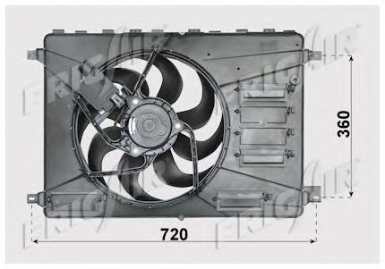 05052027 Frig AIR difusor de radiador, ventilador de refrigeración, condensador del aire acondicionado, completo con motor y rodete