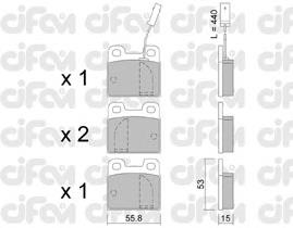 822-009-2 Cifam pastillas de freno traseras