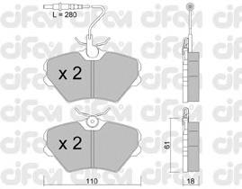 822-106-0 Cifam pastillas de freno delanteras