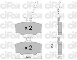 822-076-0 Cifam pastillas de freno delanteras