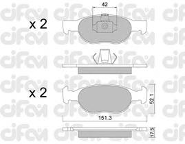 822-079-1 Cifam pastillas de freno delanteras
