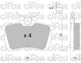 822-465-0 Cifam pastillas de freno traseras