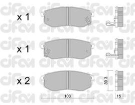 822-514-0 Cifam pastillas de freno traseras