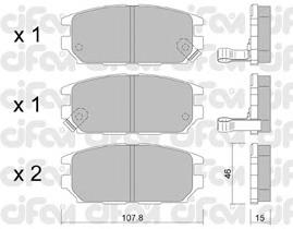 822-483-0 Cifam pastillas de freno traseras