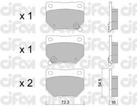 8225010 Cifam pastillas de freno traseras