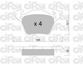 822-574-0 Cifam pastillas de freno traseras