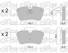 822-568-0 Cifam pastillas de freno traseras