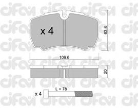 822-604-0 Cifam pastillas de freno traseras