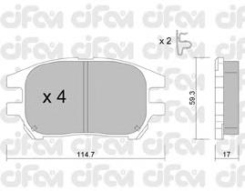 822-617-0 Cifam pastillas de freno delanteras