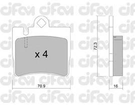 822-597-0 Cifam pastillas de freno traseras