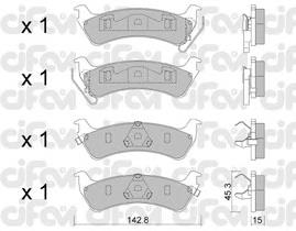 822-527-0 Cifam pastillas de freno traseras