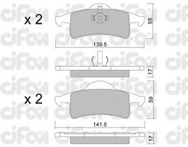 822-526-0 Cifam pastillas de freno traseras