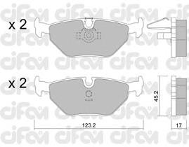 822-210-0 Cifam pastillas de freno traseras