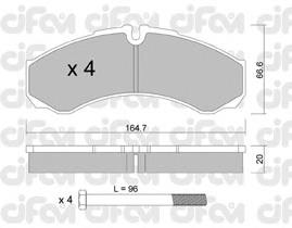 822-212-0 Cifam pastillas de freno traseras