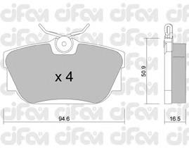 822-346-0 Cifam pastillas de freno traseras