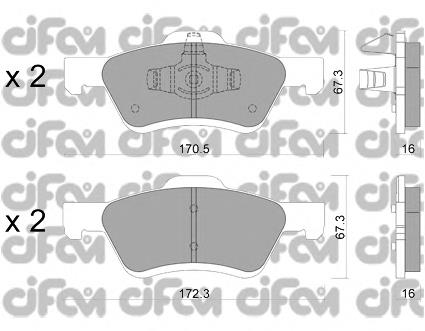 822-906-0 Cifam pastillas de freno delanteras