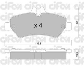 822-672-0 Cifam pastillas de freno traseras