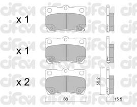 822-761-0 Cifam pastillas de freno traseras