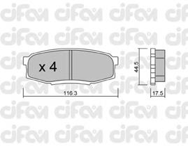 822-822-0 Cifam pastillas de freno traseras