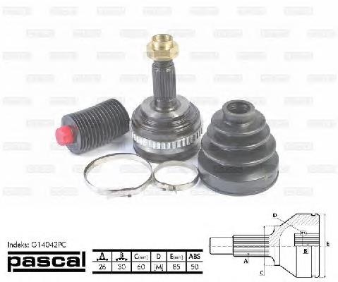 Junta homocinética exterior delantera Pascal G14042PC
