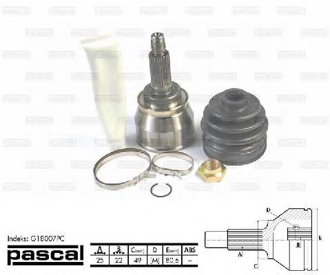 Junta homocinética exterior delantera Pascal G18007PC precio, desde 36,24 EUR