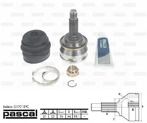 Junta homocinética exterior delantera Pascal G17018PC