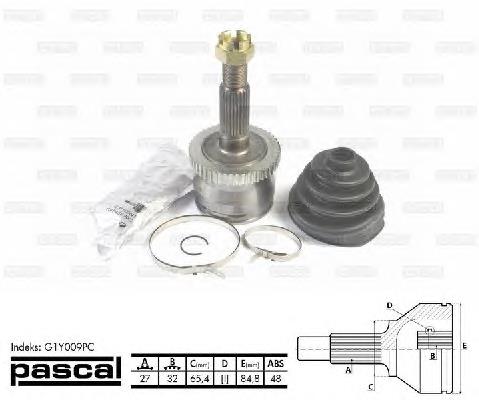 Junta homocinética exterior delantera Pascal G1Y009PC precio, desde 48,70 EUR