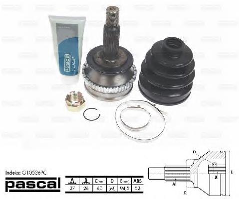 Junta homocinética exterior delantera izquierda Pascal G10536PC precio, desde 43,97 EUR