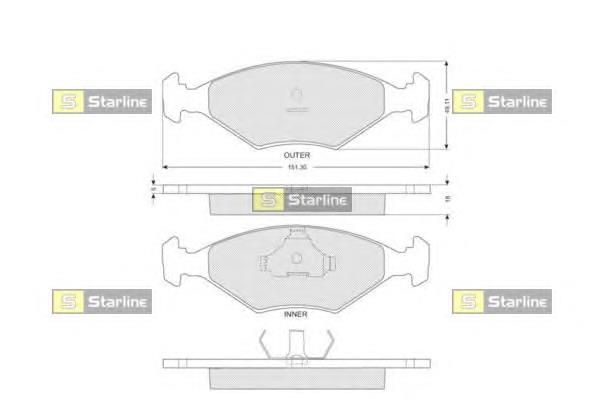 BD S221 Starline pastillas de freno delanteras