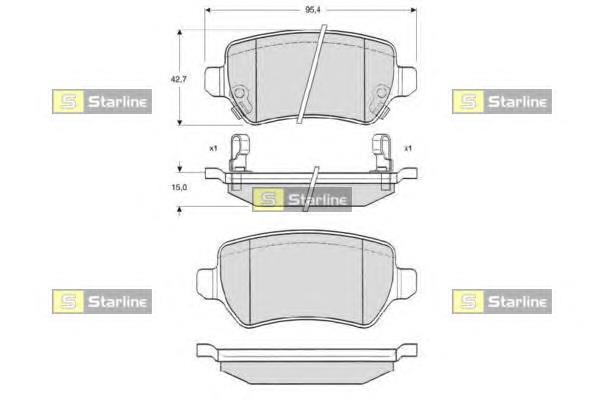 BD S320 Starline pastillas de freno traseras