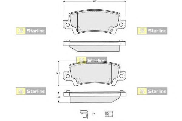 BD S327 Starline pastillas de freno traseras