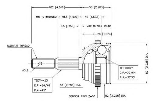 Junta homocinética exterior delantera C120417 Denckermann