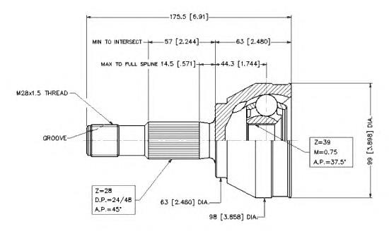 Junta homocinética exterior delantera KFT047 LPR