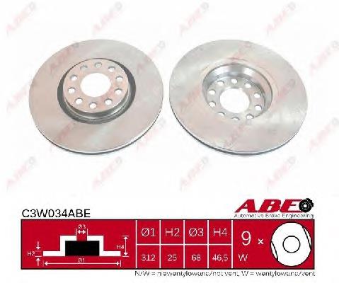 Comprar C3W034ABE ABE Freno de disco delantero