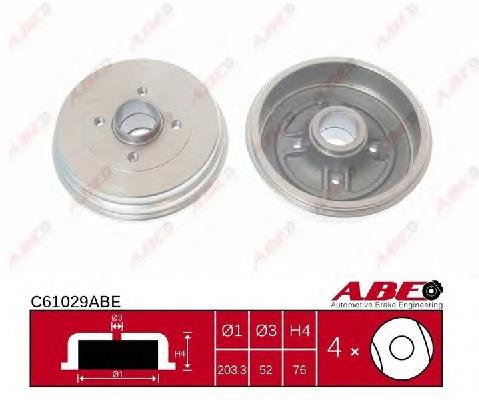 C61029ABE ABE Tambor de freno trasero