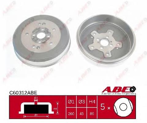 Tambor de freno trasero OK04026251 Hyundai/Kia