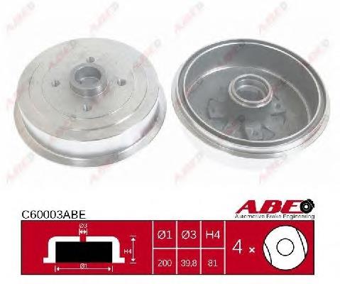 Tambor de freno trasero ABE C60003ABE