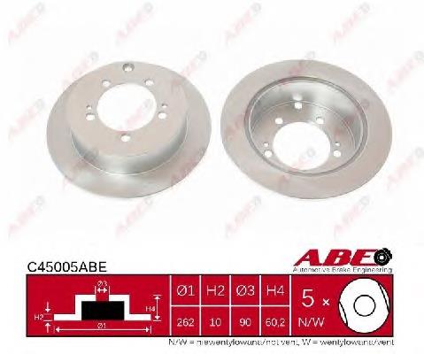 Disco de freno trasero C45005ABE ABE