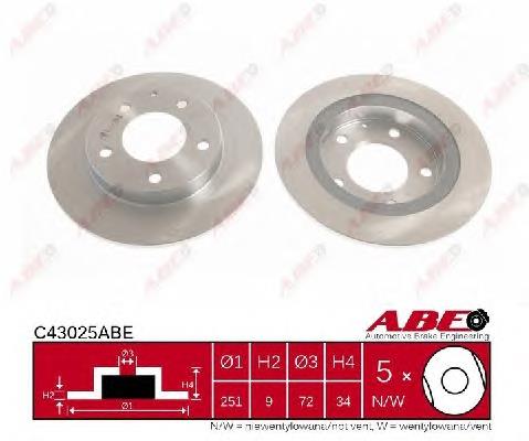 C43025ABE ABE Freno de disco trasero