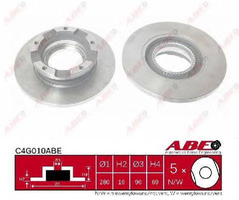Disco de freno trasero C4G010ABE ABE