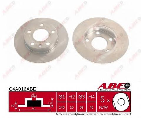 Disco de freno trasero ABE C4A016ABE precio, desde 23,45 EUR