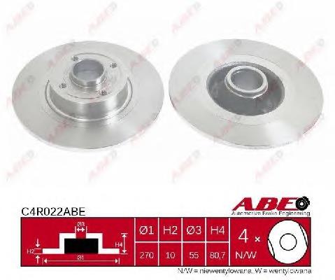 Disco de freno trasero ABE C4R022ABE precio, desde 56,50 EUR