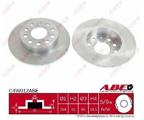 Disco de freno trasero C4W012ABE ABE